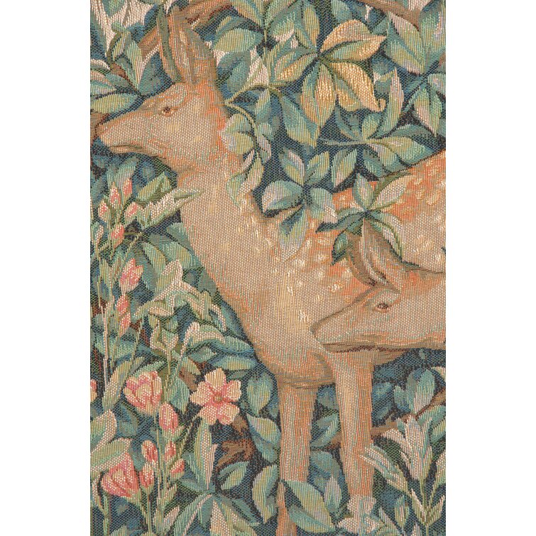 Pheasant And Doe European Tapestry Wall Hanging